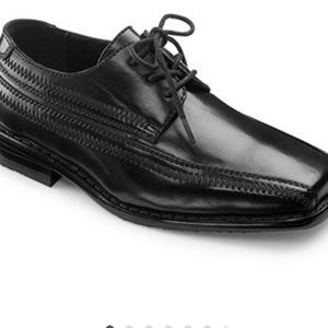 Toddler boys black dress shoes by Stacy Adams
